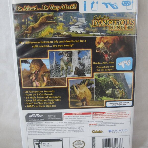 Nintendo Wii Video Game: Cabela's Dangerous Hunts 2009 - Picture 3 of 4